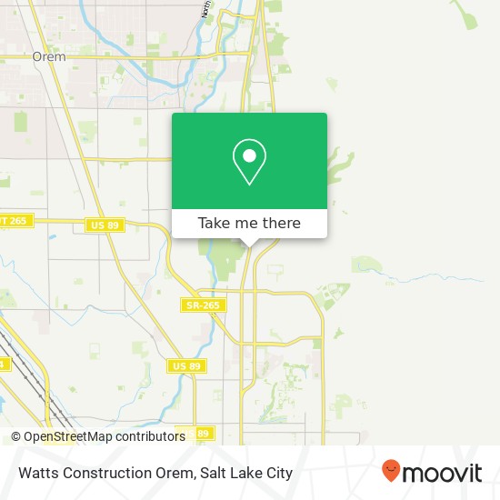 Watts Construction Orem map