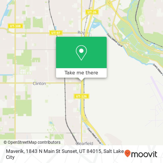 Mapa de Maverik, 1843 N Main St Sunset, UT 84015