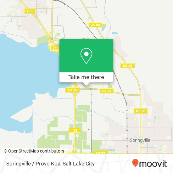 Springville / Provo Koa map