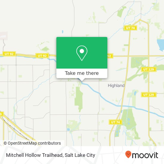 Mitchell Hollow Trailhead map