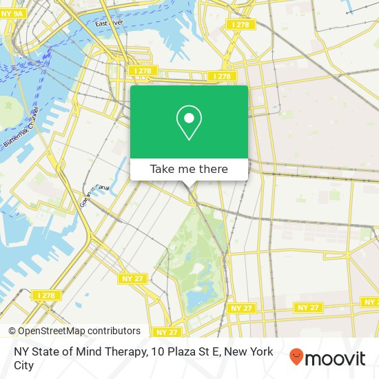 NY State of Mind Therapy, 10 Plaza St E map