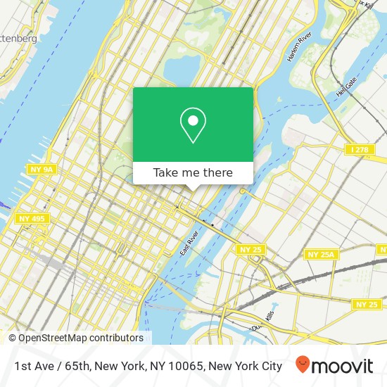 1st Ave / 65th, New York, NY 10065 map