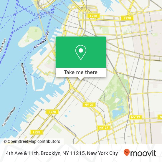 4th Ave & 11th, Brooklyn, NY 11215 map