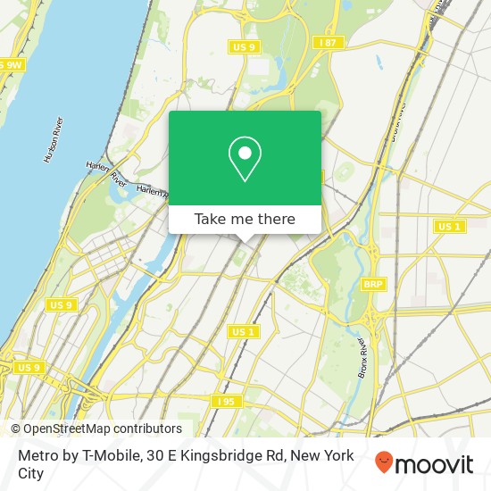 Mapa de Metro by T-Mobile, 30 E Kingsbridge Rd