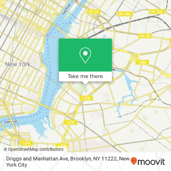 Driggs and Manhattan Ave, Brooklyn, NY 11222 map