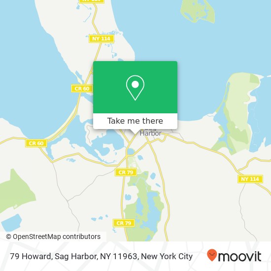 Mapa de 79 Howard, Sag Harbor, NY 11963