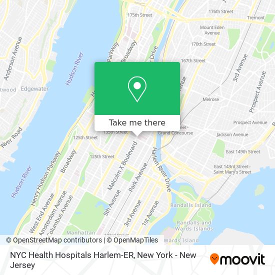 Mapa de NYC Health Hospitals Harlem-ER