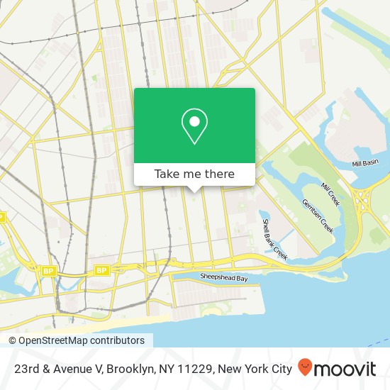 Mapa de 23rd & Avenue V, Brooklyn, NY 11229