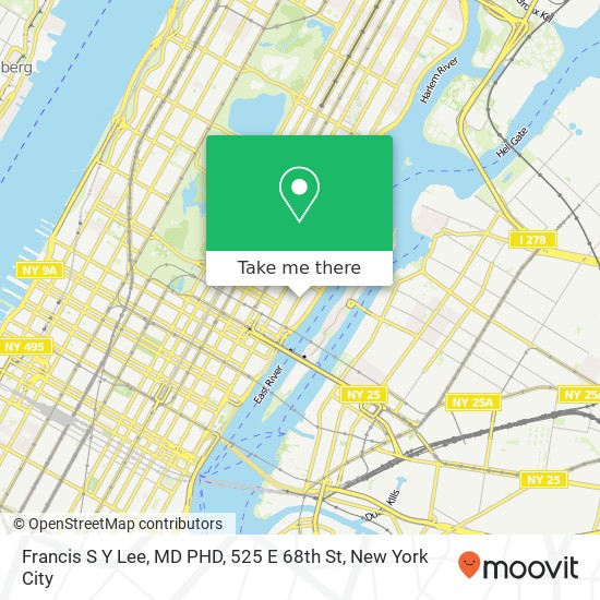 Mapa de Francis S Y Lee, MD PHD, 525 E 68th St