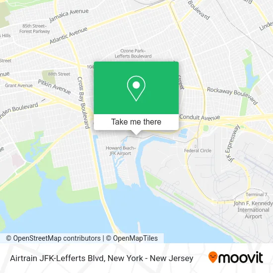 Airtrain JFK-Lefferts Blvd map