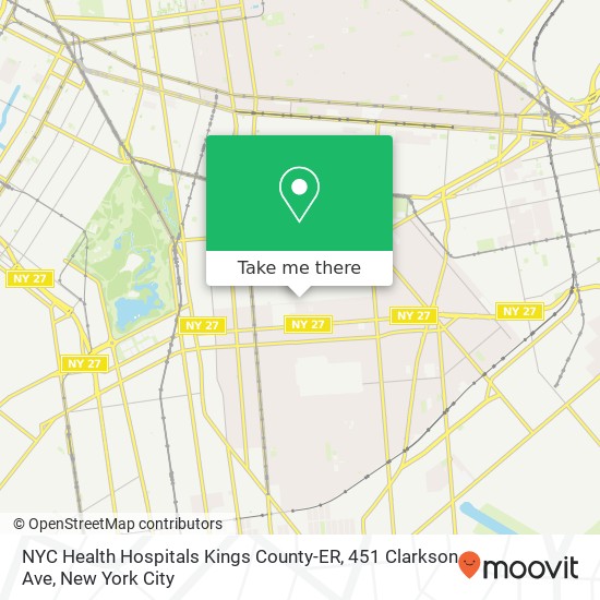 Mapa de NYC Health Hospitals Kings County-ER, 451 Clarkson Ave