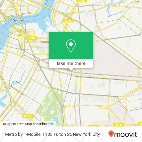 Mapa de Metro by T-Mobile, 1133 Fulton St