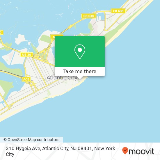 Mapa de 310 Hygeia Ave, Atlantic City, NJ 08401