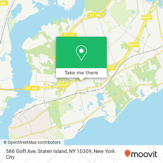 Mapa de 586 Goff Ave, Staten Island, NY 10309