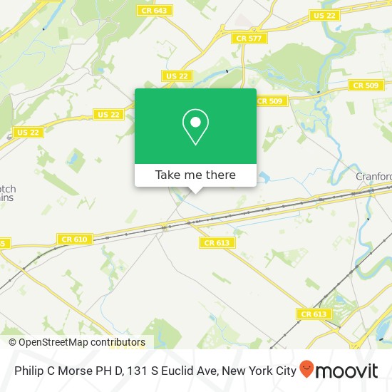 Mapa de Philip C Morse PH D, 131 S Euclid Ave
