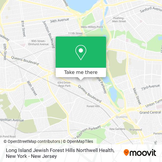 Mapa de Long Island Jewish Forest Hills Northwell Health