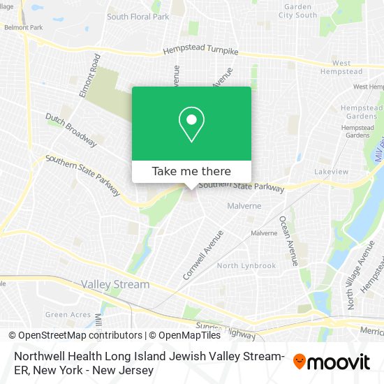 Northwell Health Long Island Jewish Valley Stream-ER map