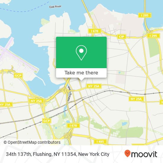34th 137th, Flushing, NY 11354 map