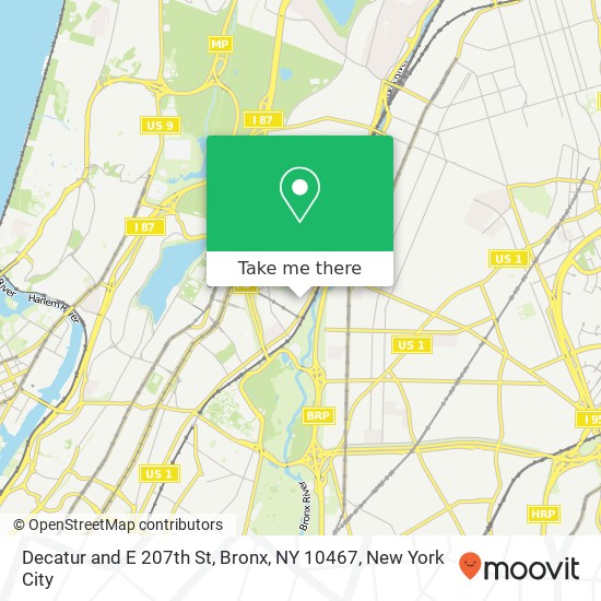 Decatur and E 207th St, Bronx, NY 10467 map