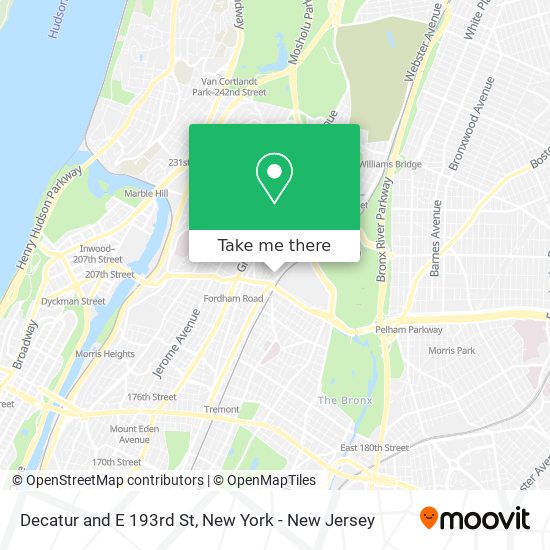 Decatur and E 193rd St map