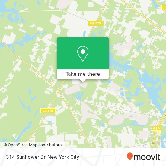 Mapa de 314 Sunflower Dr, Egg Harbor Twp, NJ 08234