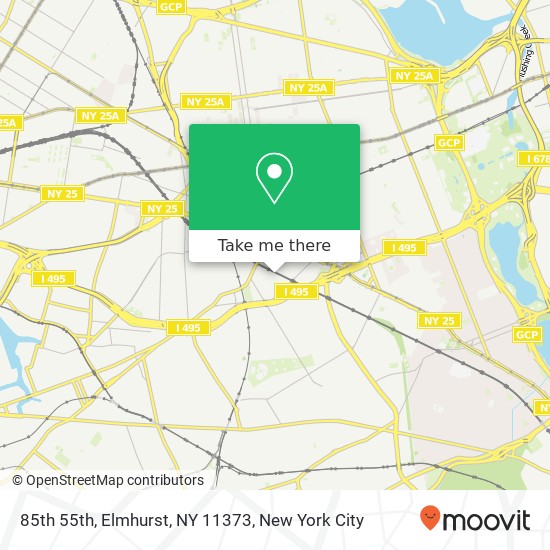 Mapa de 85th 55th, Elmhurst, NY 11373