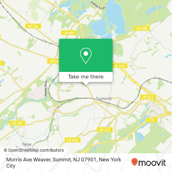 Mapa de Morris Ave Weaver, Summit, NJ 07901
