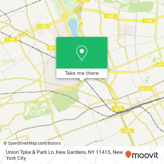 Union Tpke & Park Ln, Kew Gardens, NY 11415 map