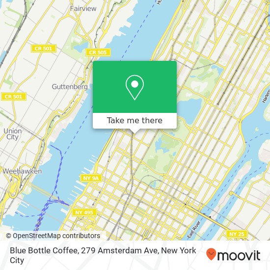 Mapa de Blue Bottle Coffee, 279 Amsterdam Ave