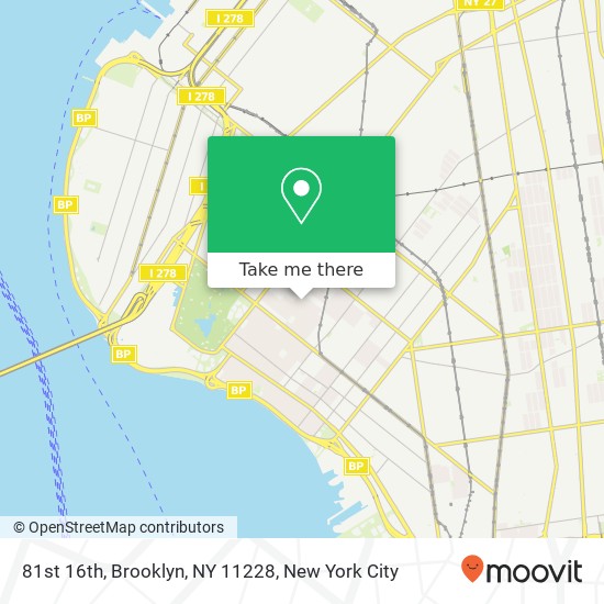Mapa de 81st 16th, Brooklyn, NY 11228
