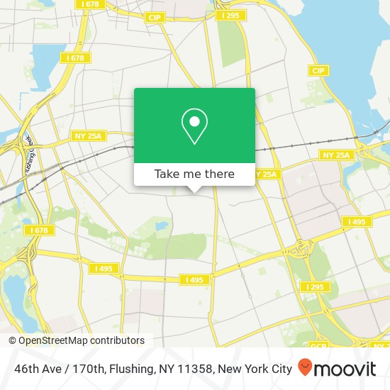 Mapa de 46th Ave / 170th, Flushing, NY 11358