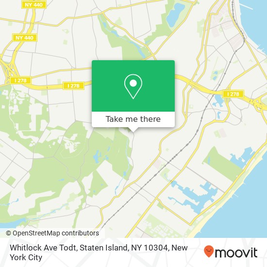 Mapa de Whitlock Ave Todt, Staten Island, NY 10304