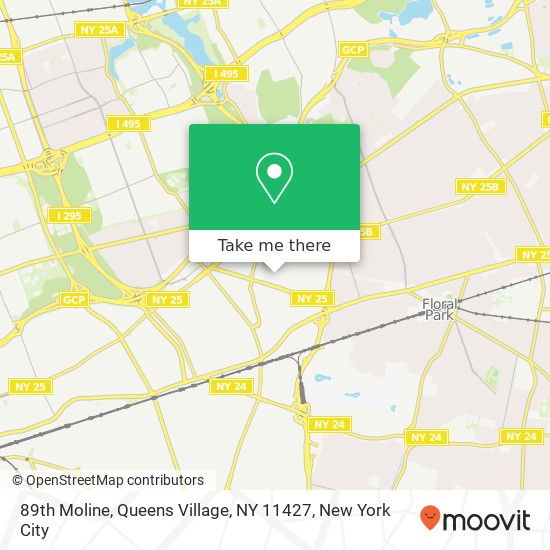 Mapa de 89th Moline, Queens Village, NY 11427