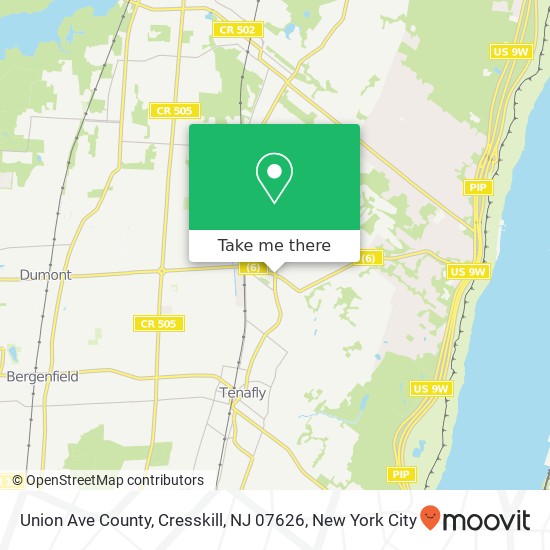 Union Ave County, Cresskill, NJ 07626 map