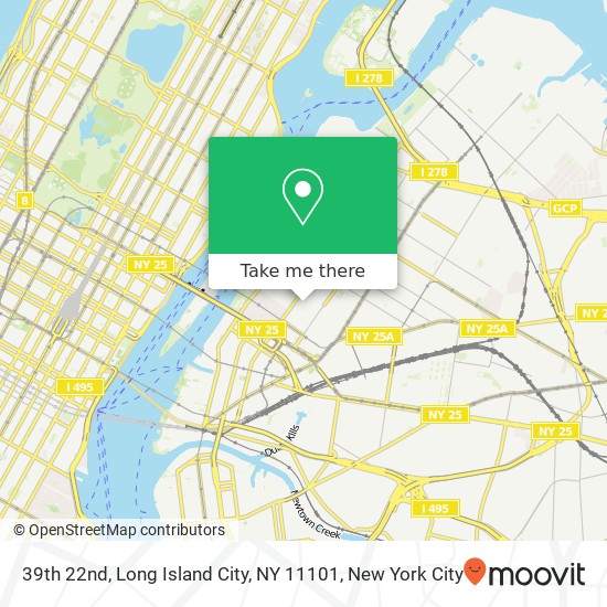 Mapa de 39th 22nd, Long Island City, NY 11101