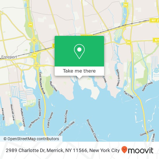 Mapa de 2989 Charlotte Dr, Merrick, NY 11566