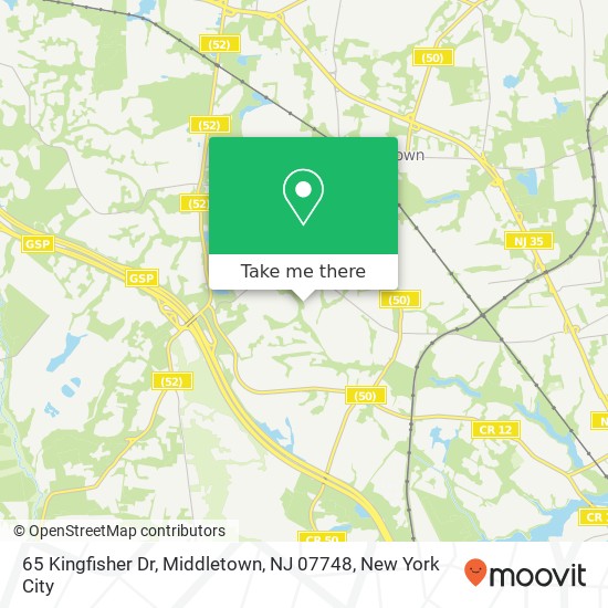 Mapa de 65 Kingfisher Dr, Middletown, NJ 07748