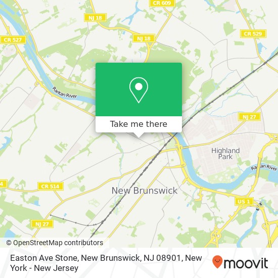 Mapa de Easton Ave Stone, New Brunswick, NJ 08901