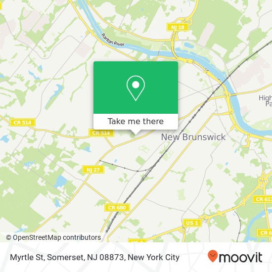 Mapa de Myrtle St, Somerset, NJ 08873
