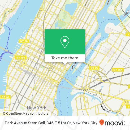 Mapa de Park Avenue Stem Cell, 346 E 51st St