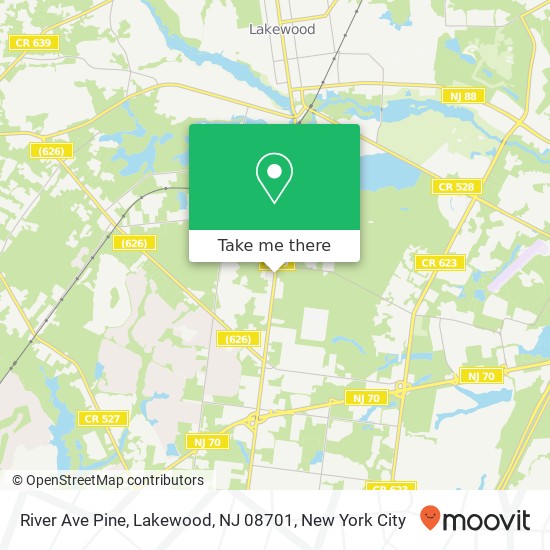 Mapa de River Ave Pine, Lakewood, NJ 08701