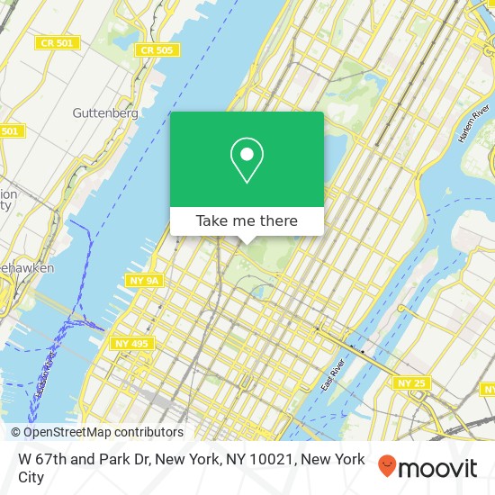 Mapa de W 67th and Park Dr, New York, NY 10021