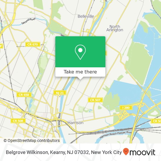 Mapa de Belgrove Wilkinson, Kearny, NJ 07032