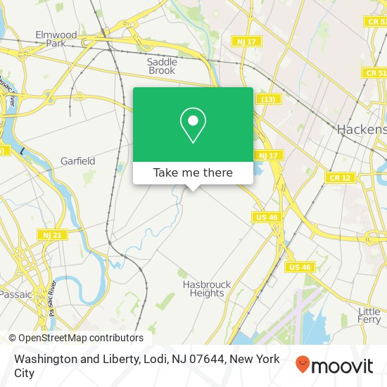 Mapa de Washington and Liberty, Lodi, NJ 07644