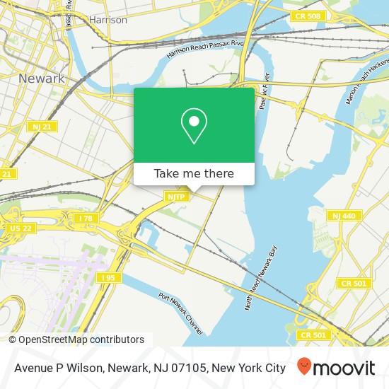 Mapa de Avenue P Wilson, Newark, NJ 07105