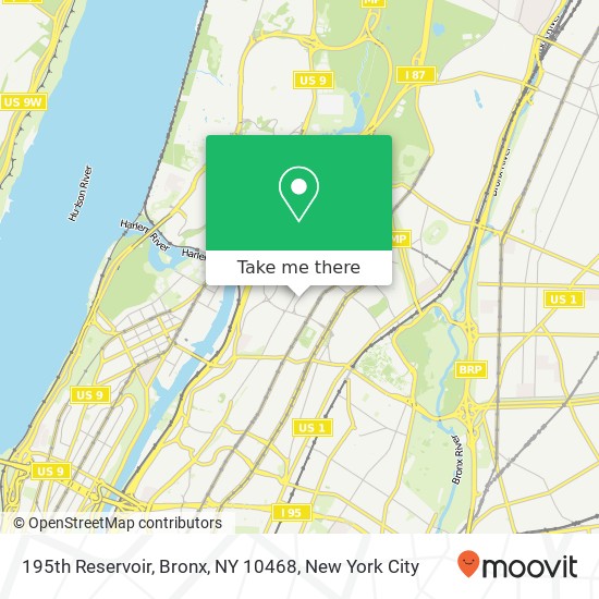 195th Reservoir, Bronx, NY 10468 map