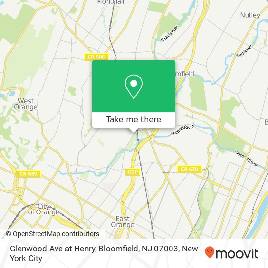 Glenwood Ave at Henry, Bloomfield, NJ 07003 map