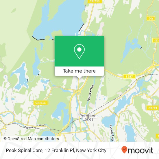 Peak Spinal Care, 12 Franklin Pl map