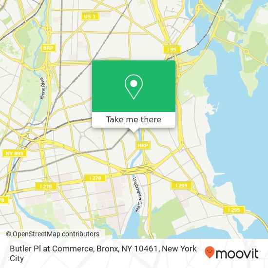 Mapa de Butler Pl at Commerce, Bronx, NY 10461