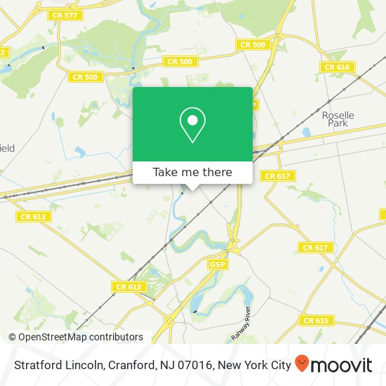 Mapa de Stratford Lincoln, Cranford, NJ 07016
